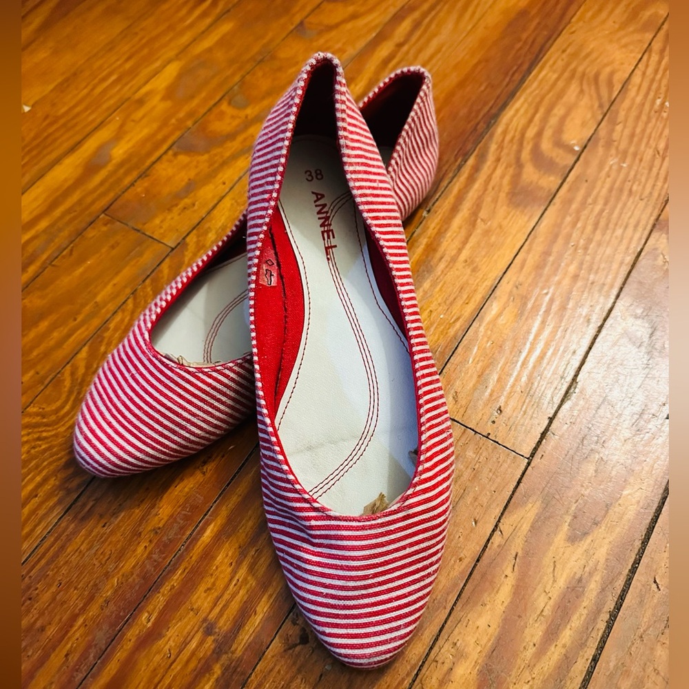 🆕 Anne L. Red Striped Flats Loafers
